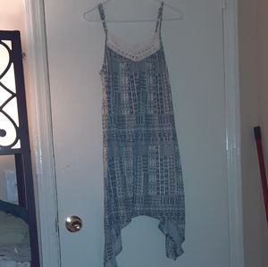 Blue and white dress